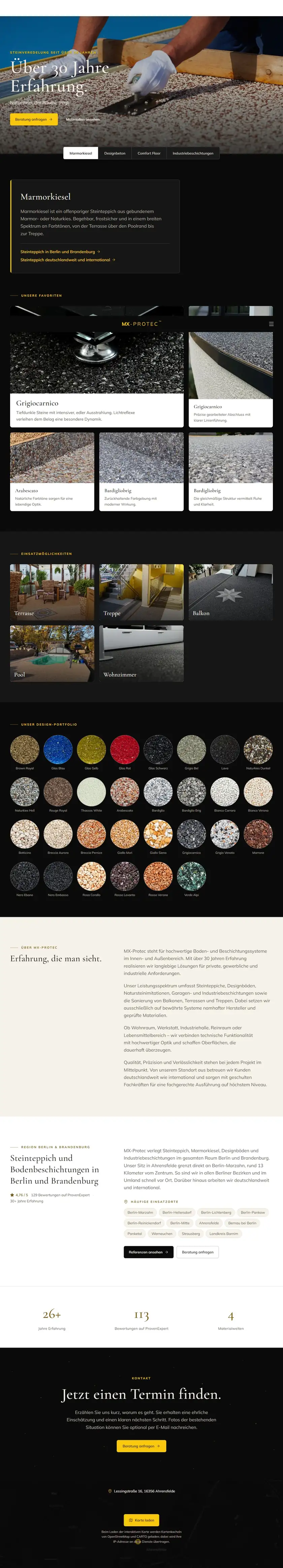 Full capture of the live site mx-protec.de, taken 11 Aug 2026