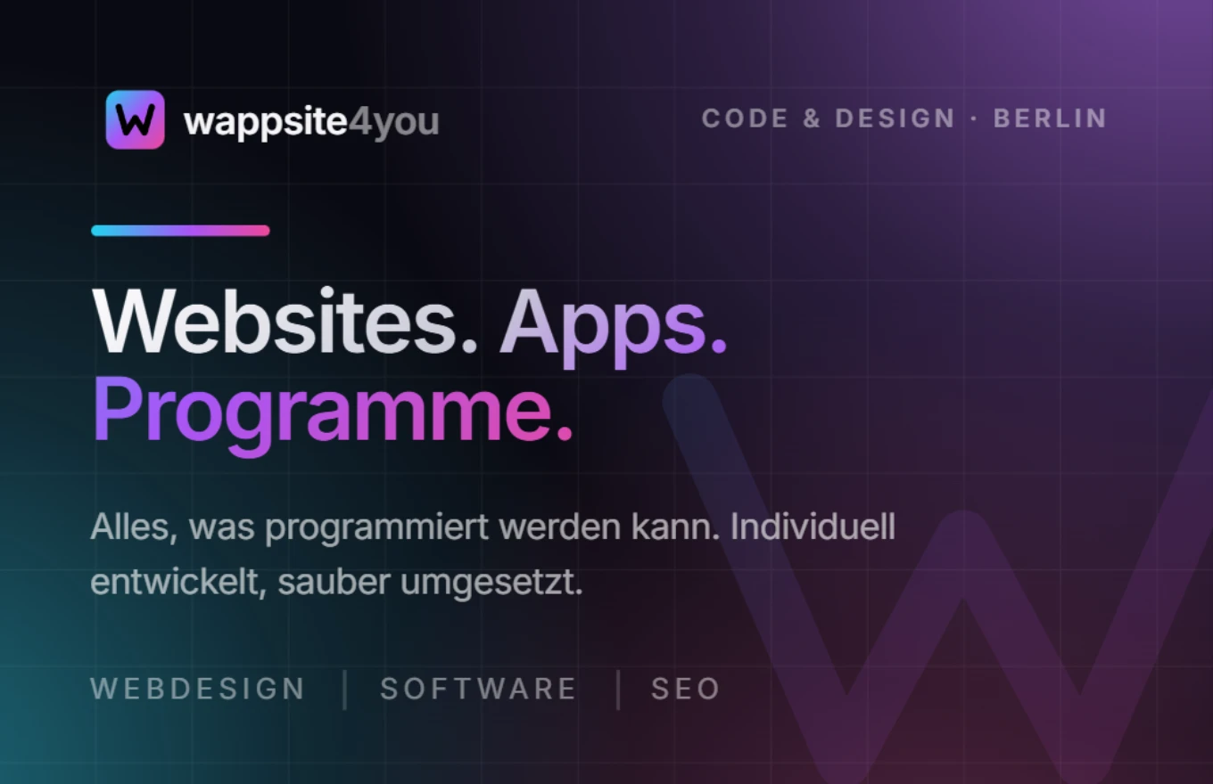 Vorderseite der wappsite4you-Visitenkarte